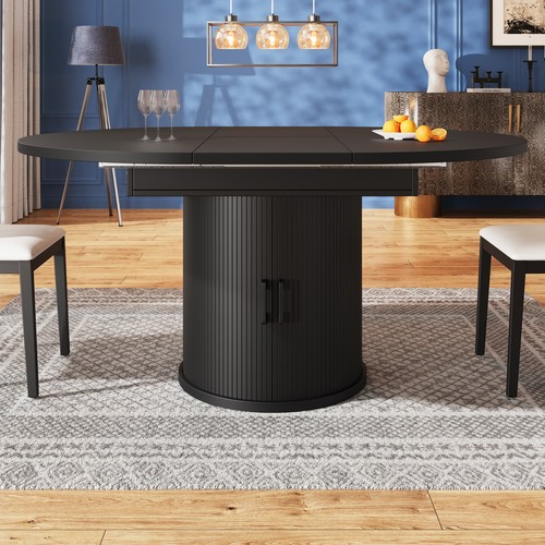 Round extendable dining - extendable, table