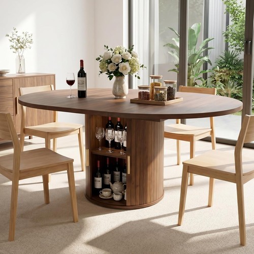 Extendable round dining table - extendable,