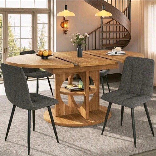 Extendable round dining table - extendable,