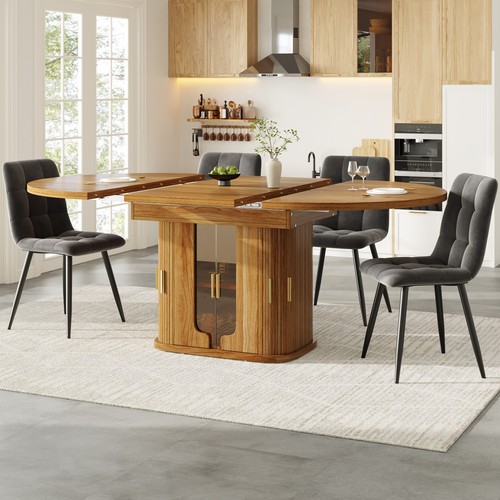Extendable round oval dining - oval,