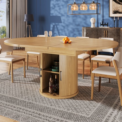 Extendable dining table round - extendable,