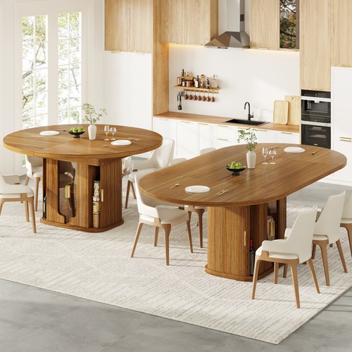 Extendable round dining table - dining,