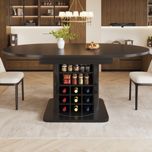 Round extendable kitchen table - round,