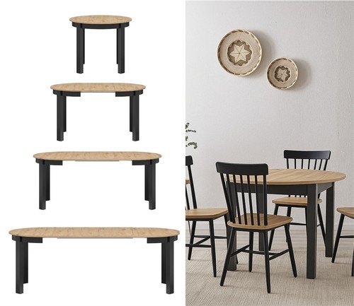 Extendable round dining table - extendable,