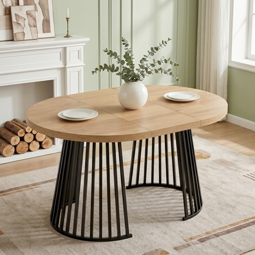 Extendable round dining - dining, table