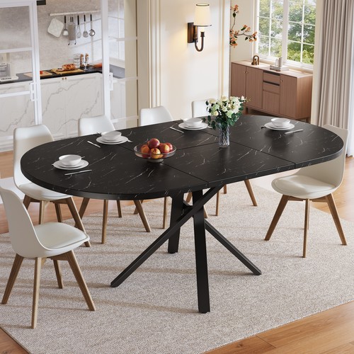 Round extendable dining table - extendable,