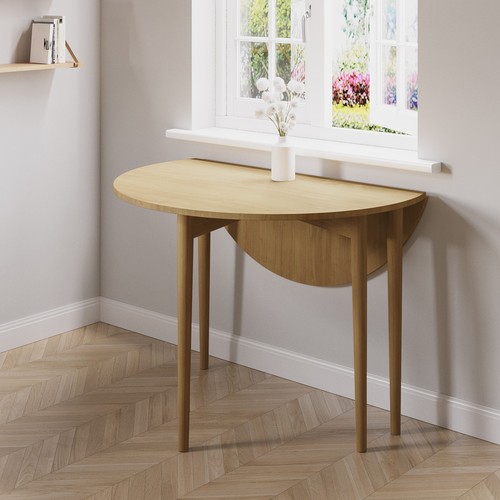 Small round oak folding drop - small,