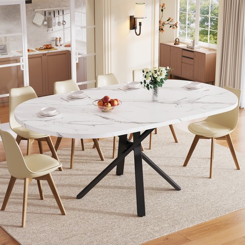 Round extendable dining table - dining,
