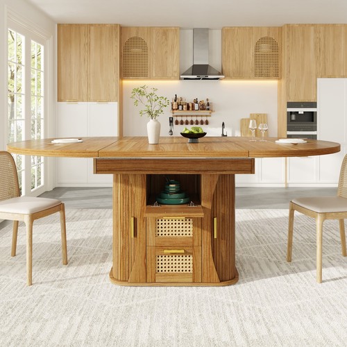 Round extendable dining table - dining,