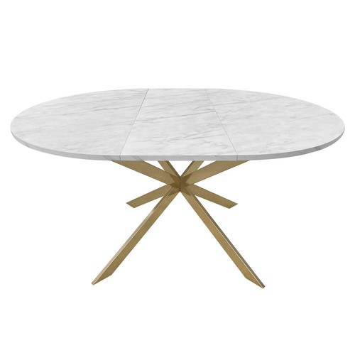 Round oval white - white, marble