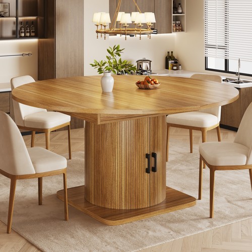 Round extendable kitchen table - extendable,