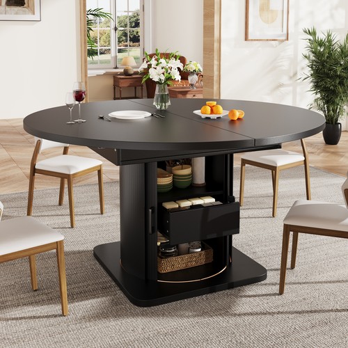 Extendable round oval - extendable, dining