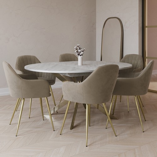 White marble effect round - effect, to