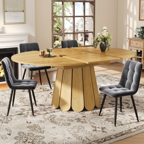 Extendable round oval wooden - extendable,